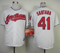 Cleveland Indians -41 Carlos Santana White Cool Base Stitched MLB Jersey Cleveland Indians -41 Carlos Santana White Cool Base Stitched MLB Jersey