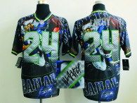 Nike Seattle Seahawks #24 Marshawn Lynch Team Color NFL Elite Fanatical Version Autographed Jersey