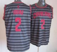 Cleveland Cavaliers -2 Kyrie Irving Black Grey Groove Stitched NBA Jersey