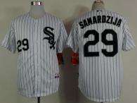Chicago White Sox -29 Jeff Samardzija White Black Strip Stitched MLB Jerseys