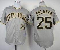 Pittsburgh Pirates #25 Gregory Polanco Grey Cool Base Stitched MLB Jersey