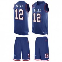 Bills #12 Jim Kelly Royal Blue Team Color Stitched NFL Limited Tank Top Suit Jersey Bills #12 Jim Kelly Royal Blue Team Color Stitched NFL Limited Tank Top Suit Jersey