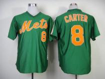 Mitchell And Ness 1985 New York Mets -8 Gary Carter Green Throwback Stitched MLB Jersey