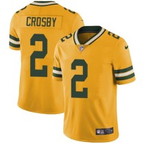 Nike Packers -2 Mason Crosby Yellow Stitched NFL Limited Rush Jersey Nike Packers -2 Mason Crosby Yellow Stitched NFL Limited Rush Jersey