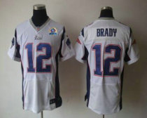 Nike Patriots -12 Tom Brady White With Hall of Fame 50th Patch Stitched NFL Elite Jersey Nike Patriots -12 Tom Brady White With Hall of Fame 50th Patch Stitched NFL Elite Jersey