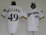 Milwaukee Brewers -49 Yovani Gallardo Stitched White MLB Jersey