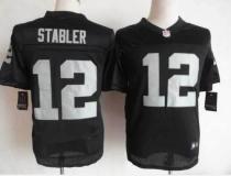 Nike Oakland Raiders #12 Kenny Stabler Black Team Color Men's Stitched NFL Elite Jersey Nike Oakland Raiders #12 Kenny Stabler Black Team Color Men's Stitched NFL Elite Jersey
