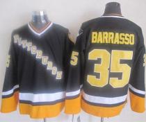 Pittsburgh Penguins -35 Tom Barrasso Black Yellow CCM Throwback Stitched NHL Jersey Pittsburgh Penguins -35 Tom Barrasso Black Yellow CCM Throwback Stitched NHL Jersey