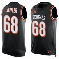 Nike Bengals -68 Kevin Zeitler Black Team Color Stitched NFL Limited Tank Top Jersey