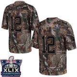 Nike New England Patriots -12 Tom Brady Camo Super Bowl XLIX Champions Patch Mens Stitched NFL Realt