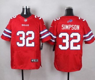 Nike Buffalo Bills -32 O J Simpson Red Stitched NFL Elite Rush Jersey