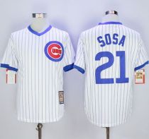 Chicago Cubs -21 Sammy Sosa White Strip Home Cooperstown Stitched MLB Jersey Chicago Cubs -21 Sammy Sosa White Strip Home Cooperstown Stitched MLB Jersey
