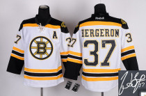 Autographed Boston Bruins -37 Patrice Bergeron White Stitched NHL Jersey Autographed Boston Bruins -37 Patrice Bergeron White Stitched NHL Jersey