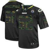 Nike Green Bay Packers #52 Clay Matthews Black With Hall of Fame 50th Patch Men's Stitched NFL Elite
