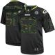 Nike Green Bay Packers #52 Clay Matthews Black With Hall of Fame 50th Patch Men's Stitched NFL Elite
