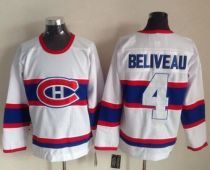 Montreal Canadiens -4 Jean Beliveau White CCM Throwback Stitched NHL Jersey Montreal Canadiens -4 Jean Beliveau White CCM Throwback Stitched NHL Jersey