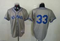 Minnesota Twins -33 Justin Morneau Grey 1948 St Paul Saints Turn Back The Clock Stitched MLB Jersey