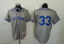 Minnesota Twins -33 Justin Morneau Grey 1948 St Paul Saints Turn Back The Clock Stitched MLB Jersey Minnesota Twins -33 Justin Morneau Grey 1948 St Paul Saints Turn Back The Clock Stitched MLB Jersey