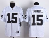 Nike Oakland Raiders #15 Michael Crabtree White Men's Stitched NFL Elite Jersey Nike Oakland Raiders #15 Michael Crabtree White Men's Stitched NFL Elite Jersey