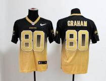 Nike New Orleans Saints #80 Jimmy Graham Black Gold Men's Stitched NFL Elite Fadeaway Fashion Jersey Nike New Orleans Saints #80 Jimmy Graham Black Gold Men's Stitched NFL Elite Fadeaway Fashion Jersey