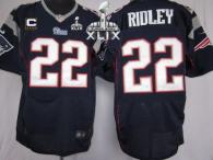Nike New England Patriots -22 Stevan Ridley Navy Blue Team Color With C Patch Super Bowl XLIX Mens S