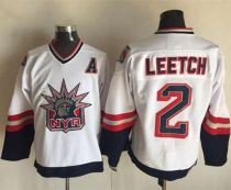 New York Rangers -2 Brian Leetch White CCM Statue of Liberty Stitched NHL Jersey New York Rangers -2 Brian Leetch White CCM Statue of Liberty Stitched NHL Jersey