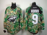 Minnesota Wild -9 Mikko Koivu Camo Veterans Day Practice Stitched NHL Jersey