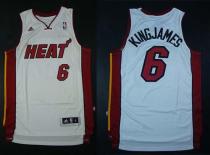 Miami Heat -6 LeBron James White Nickname King James Stitched NBA Jersey Miami Heat -6 LeBron James White Nickname King James Stitched NBA Jersey