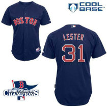 Boston Red Sox #31 Jon Lester Dark Blue Cool Base 2013 World Series Champions Patch Stitched MLB Jer Boston Red Sox #31 Jon Lester Dark Blue Cool Base 2013 World Series Champions Patch Stitched MLB Jer