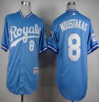 Kansas City Royals -8 Mike Moustakas Light Blue 1985 Turn Back The Clock Stitched MLB Jersey Kansas City Royals -8 Mike Moustakas Light Blue 1985 Turn Back The Clock Stitched MLB Jersey