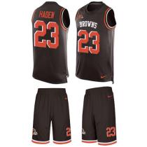 Browns -23 Joe Haden Brown Team Color Stitched NFL Limited Tank Top Suit Jersey Browns -23 Joe Haden Brown Team Color Stitched NFL Limited Tank Top Suit Jersey