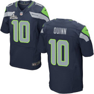 Seattle Seahawks Super Bowl XLVIII #10 Men's Brady Quinn Elite Home Steel Blue Jersey