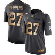 Nike Browns -27 Jabrill Peppers Black Stitched NFL Limited Gold Salute To Service Jersey Nike Browns -27 Jabrill Peppers Black Stitched NFL Limited Gold Salute To Service Jersey