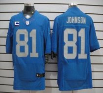 Nike Lions -81 Calvin Johnson Blue Alternate Throwback With C Patch Stitched NFL Elite Jersey Nike Lions -81 Calvin Johnson Blue Alternate Throwback With C Patch Stitched NFL Elite Jersey