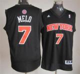 New York Knicks -7 Carmelo Anthony Black Melo Fashion Stitched NBA Jersey