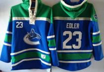 Vancouver Canucks -23 Alexander Edler Blue Sawyer Hooded Sweatshirt Stitched NHL Jersey