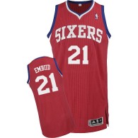Revolution 30 Philadelphia 76ers -21 Joel Embiid Red Stitched NBA Jersey