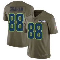 Nike Seahawks -88 Jimmy Graham Olive Stitched NFL Limited 2017 Salute to Service Jersey