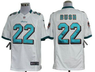 Nike Dolphins -22 Reggie Bush White Stitched NFL Limited Jersey