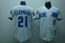 Mitchell And Ness Toronto Blue Jays #21 Roger Clemens Stitched White MLB Jersey Mitchell And Ness Toronto Blue Jays #21 Roger Clemens Stitched White MLB Jersey