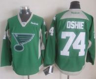 St Louis Blues -74 T J Oshie Green Practice Stitched NHL Jersey
