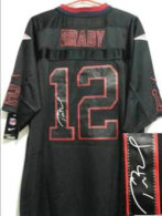 NEW Signed Elite NEW England Patriots 12 Tom Brady Lights out Black