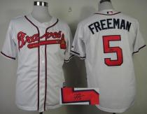 Atlanta Braves #5 Freddie Freeman White Cool Base Autographed Stitched MLB Jersey Atlanta Braves #5 Freddie Freeman White Cool Base Autographed Stitched MLB Jersey