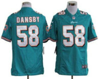 Nike Dolphins -58 Karlos Dansby Aqua Green Team Color Stitched NFL Game Jersey
