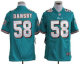 Nike Dolphins -58 Karlos Dansby Aqua Green Team Color Stitched NFL Game Jersey