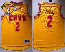 Cleveland Cavaliers -2 Kyrie Irving Yellow Alternate The Finals Patch Stitched NBA Jersey