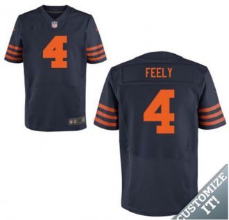 Nike Chicago Bears -4 Blue Orange Feely Elite Throwback Jersey