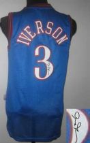 Revolution 30 Autographed Philadelphia 76ers -3 Allen Iverson Blue Stitched NBA Jersey Revolution 30 Autographed Philadelphia 76ers -3 Allen Iverson Blue Stitched NBA Jersey