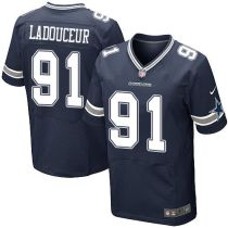 Nike Dallas Cowboys #91 L P Ladouceur Navy Blue Team Color Men's Stitched NFL Elite Jersey
