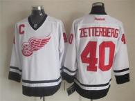 Detroit Red Wings -40 Henrik Zetterberg White Fashion Stitched NHL Jersey